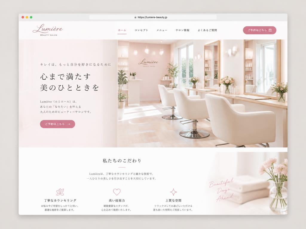 Lumière様のサイトイメージ（サンプル）